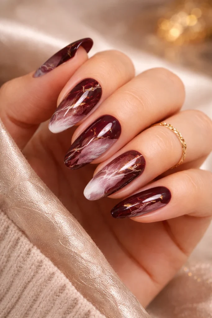 Burgundy Nails