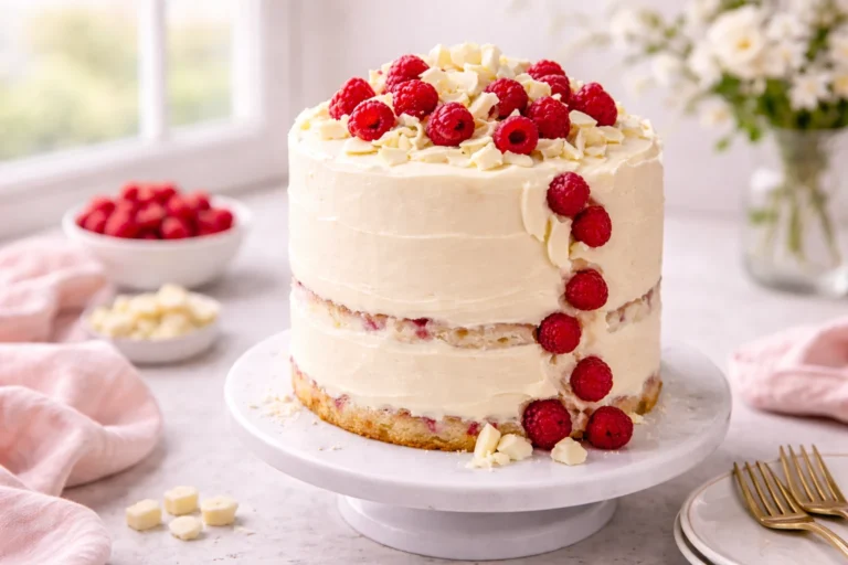White Chocolate Raspberry Cake
