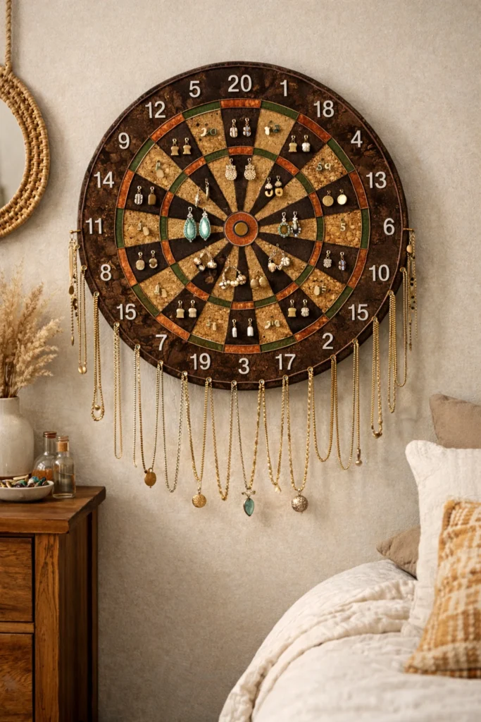 Dart Board Jewellery Holder