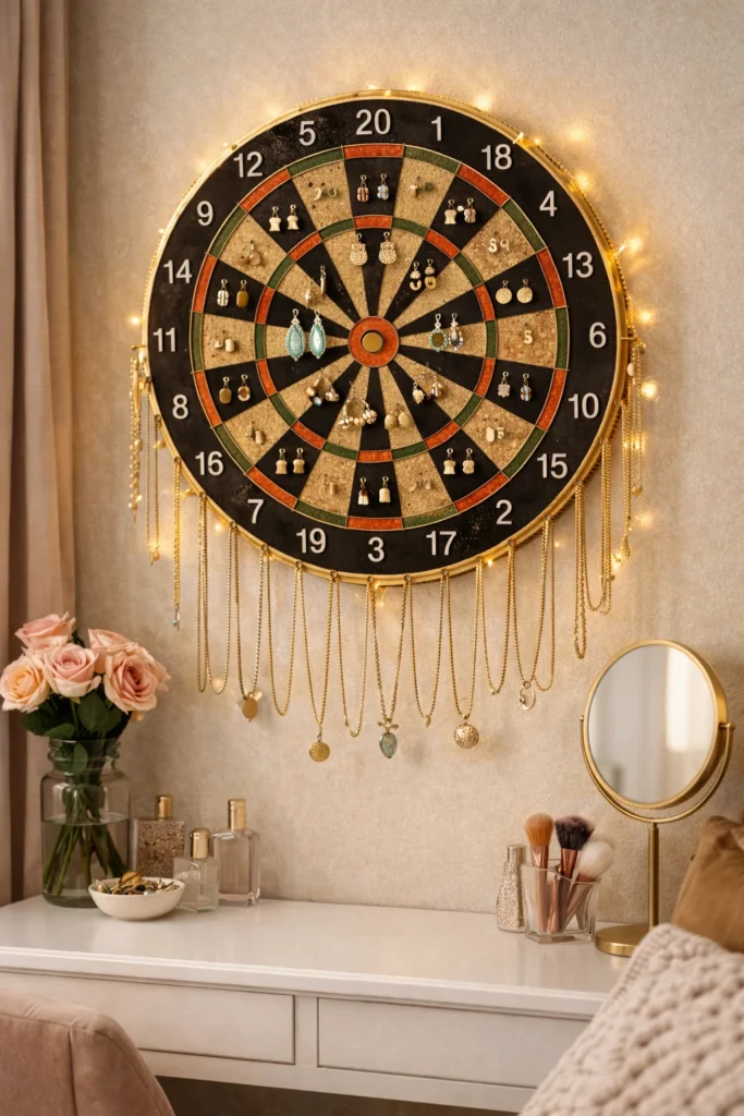 Dart Board Jewellery Holder