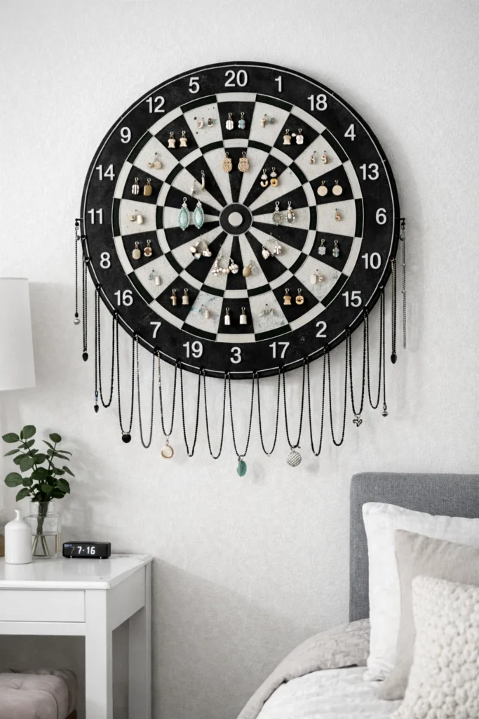 Dart Board Jewellery Holder