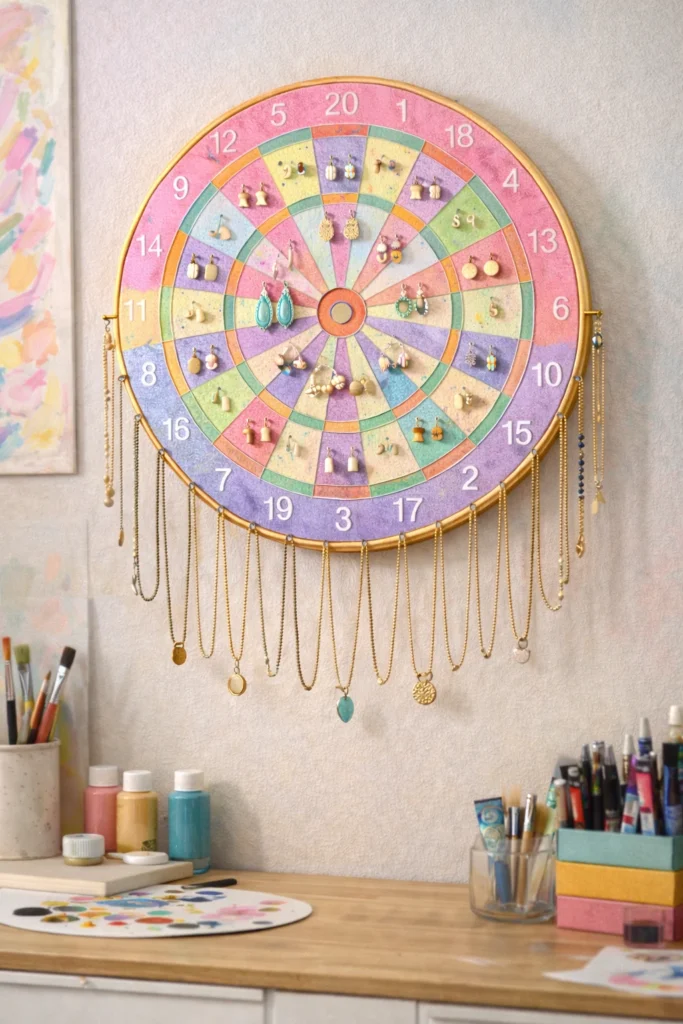 Dart Board Jewellery Holder