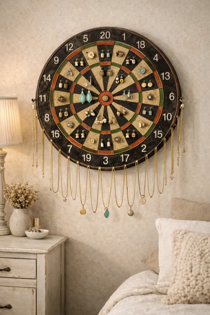 Dart Board Jewellery Holder