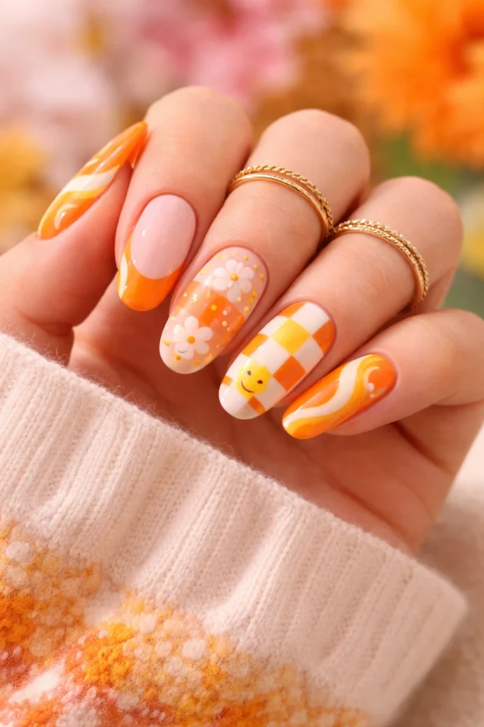 Orange Nails