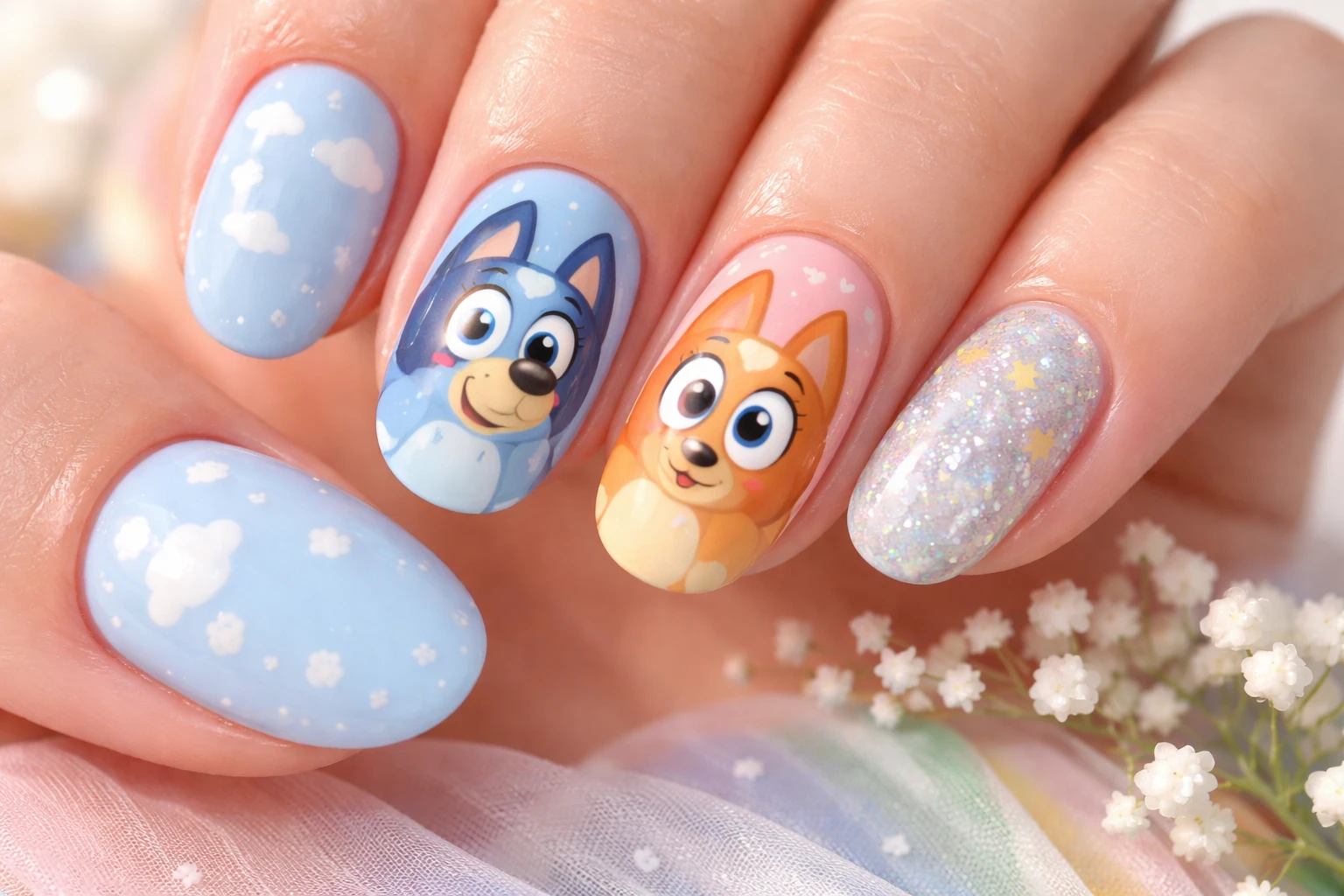 Bluey Nails