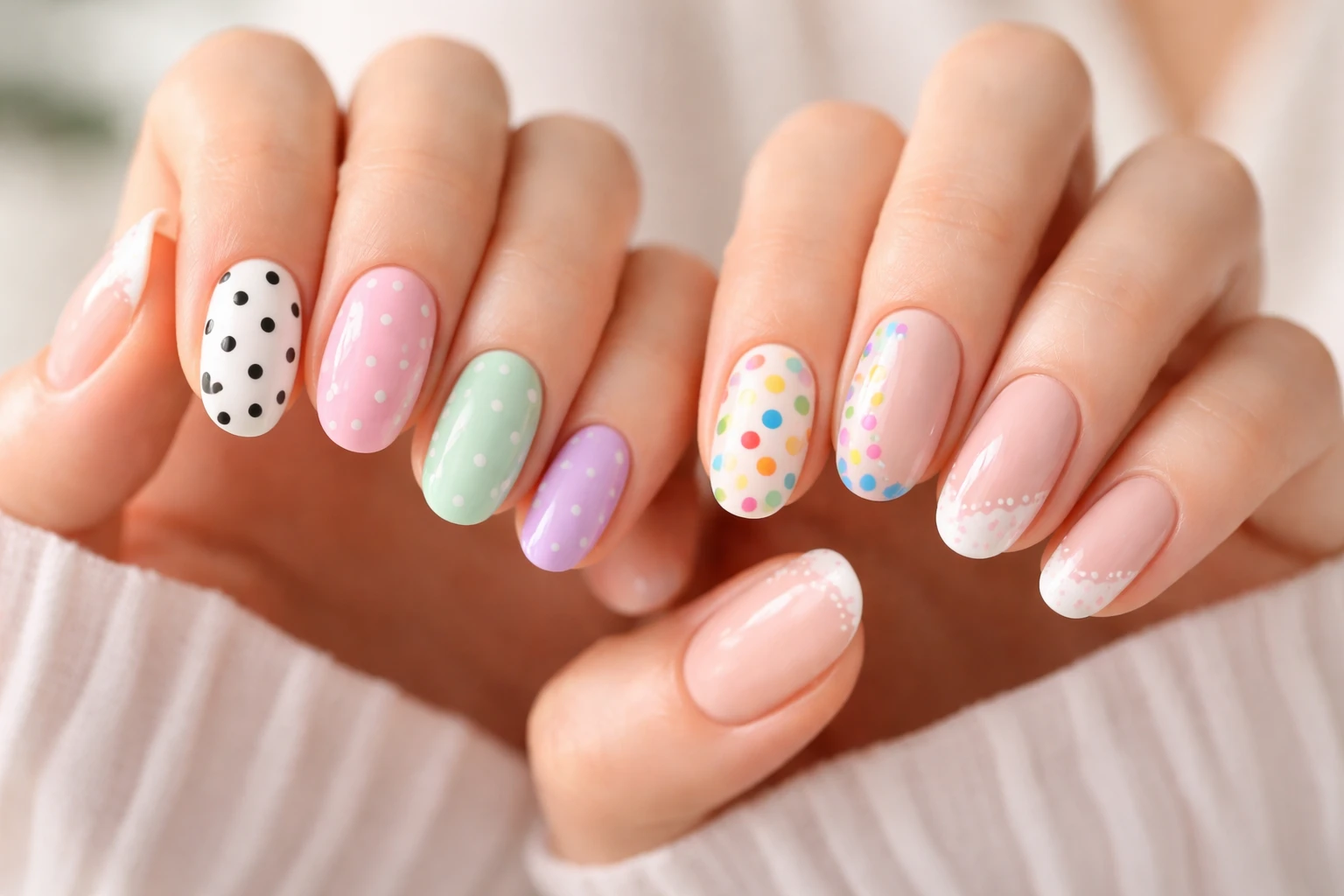 Cute Polka Dot Nails