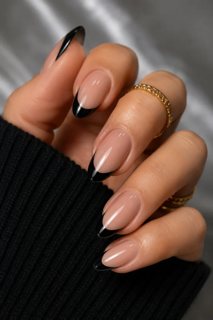 Black French Tip Nails