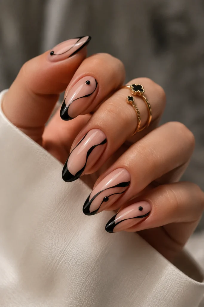 Black French Tip Nails